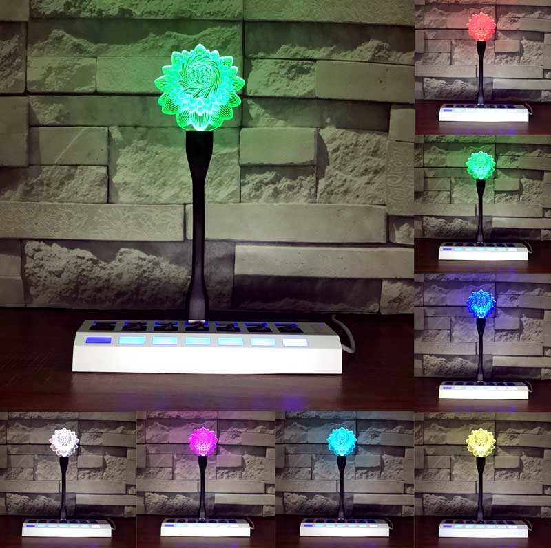 7色に変わるLED照明付きの光り輝くスタンド