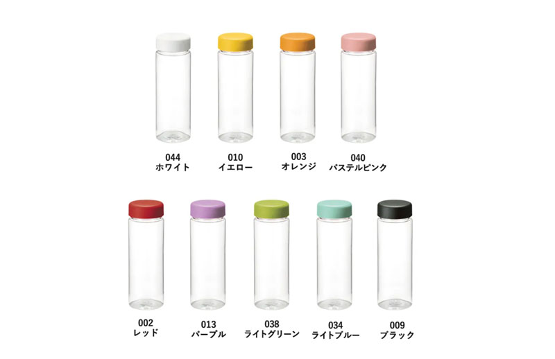 選べる4色展開が嬉しい流行りのシンプルなクリアボトル