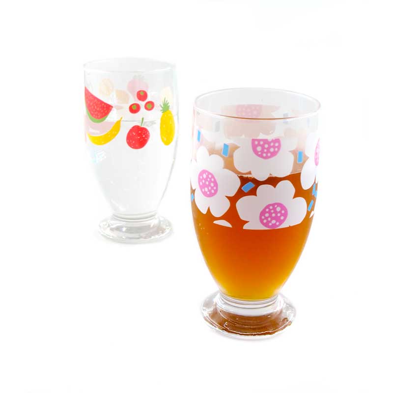 日本製ガラス食器ブランドADERIAの台付きグラス320（アデリアレトロ）を格安で360度フルカラープリント可能！