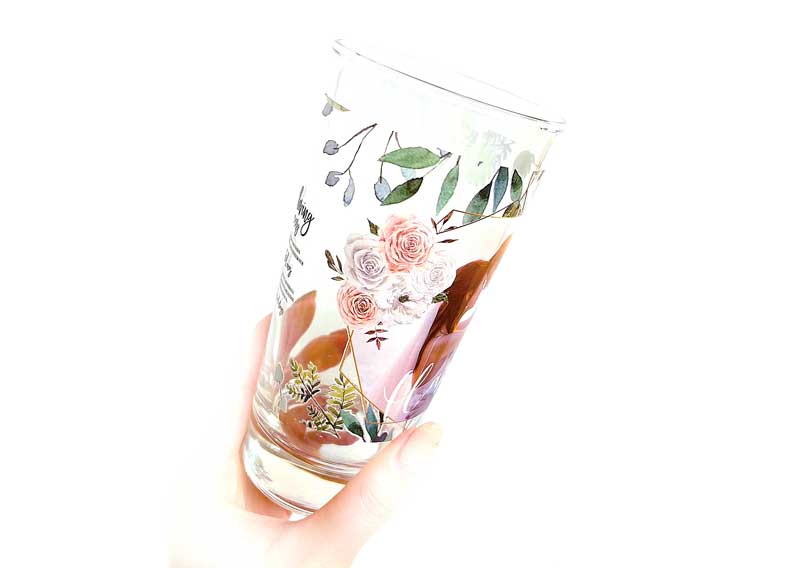 【安心の日本製】誕生日・記念日・ペアグラスに最適なオリジナルロンググラス。360度フルカラープリント・名入れできるガラス製コップ