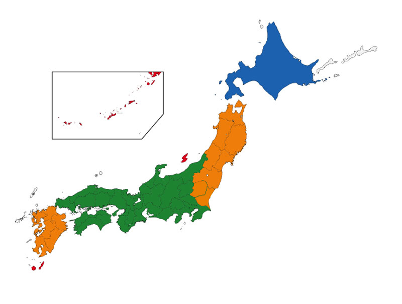 全国都道府県別 納期一覧