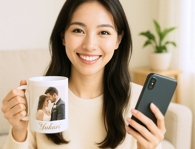 スマホで簡単！写真1枚で！オリジナルマグカップがすぐにできる
