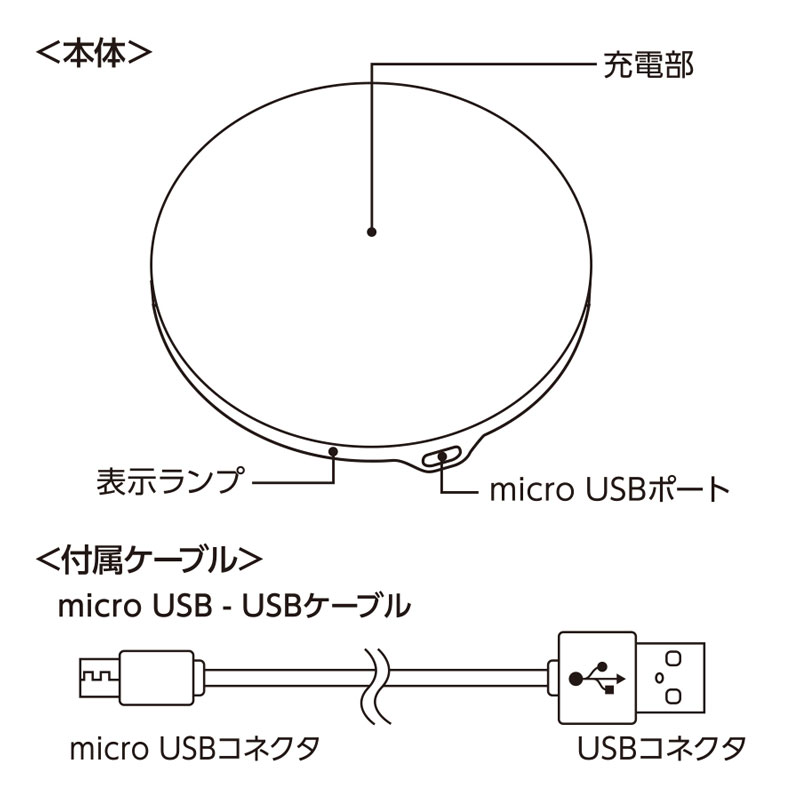 ワイヤレス充電器ラウンド（10W）の商品詳細