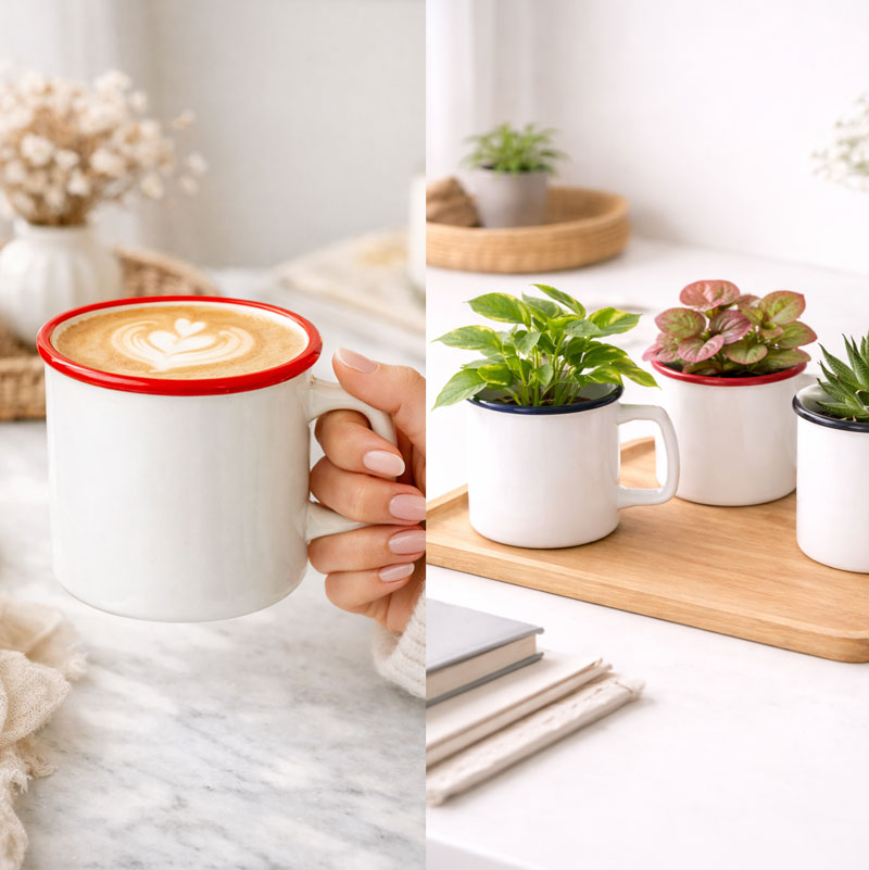 陶器マグストレート ラウンドリップ（ホーロー風マグカップ）の特徴