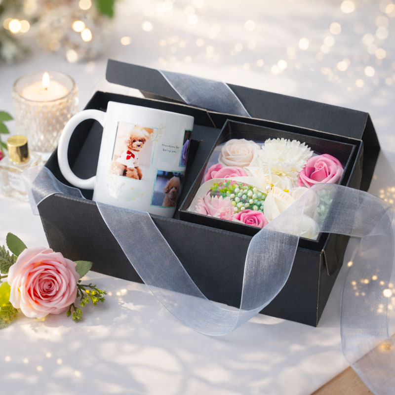 ソープフラワー＆オリジナルマグカップ ギフトセットの特徴