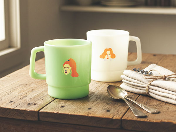 1個から作成可能なミルクガラススタイルマグカップ