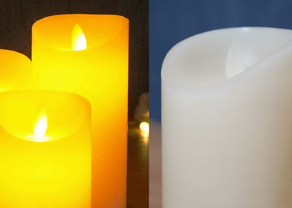本物のロウを使用したリアル質感のLEDキャンドル