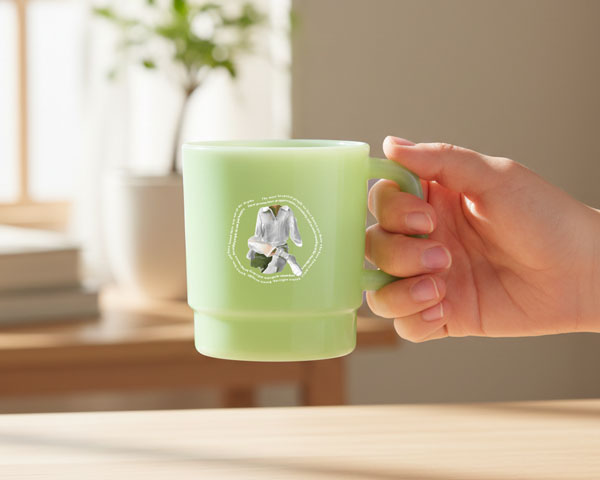 割れにくく軽量なポリプロピレン製マグカップ