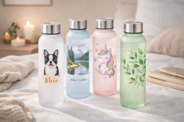 フルカラー印刷で自分だけのデザインを表現できるフロストボトル