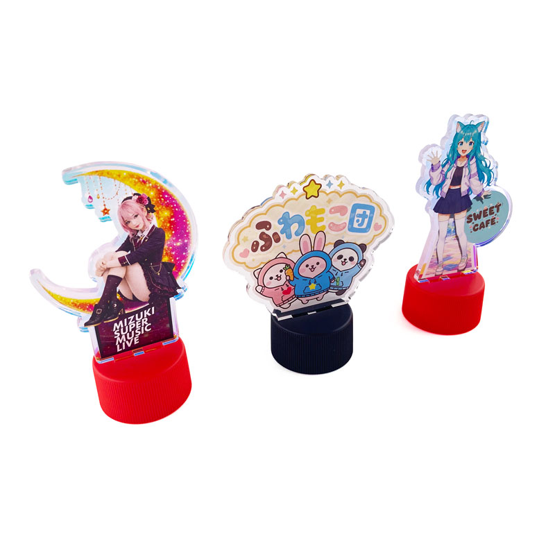アクリルスタンド付きペットボトルキャップカバーの商品詳細