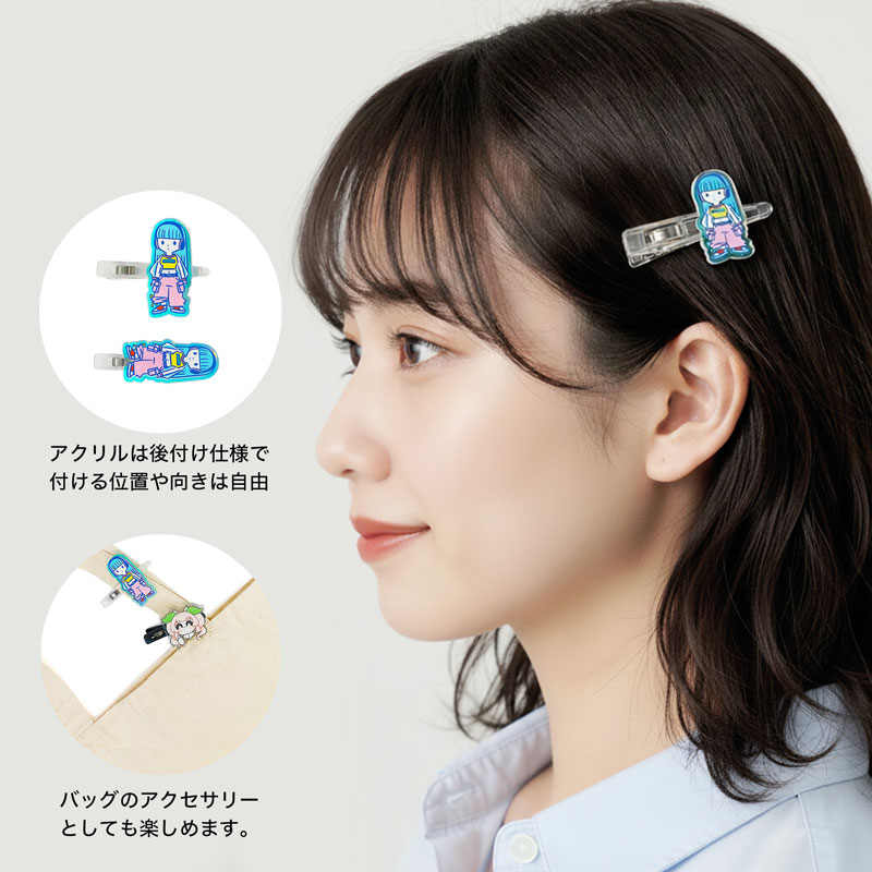 オリジナルアクリルカラーヘアクリップを1個からフルカラー印刷で自作できる激安オーダーサービス｜ME-Q（メーク）