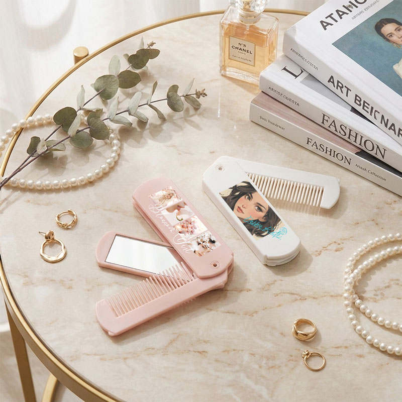 1個から作れるオリジナルミラー付折りたたみコーム