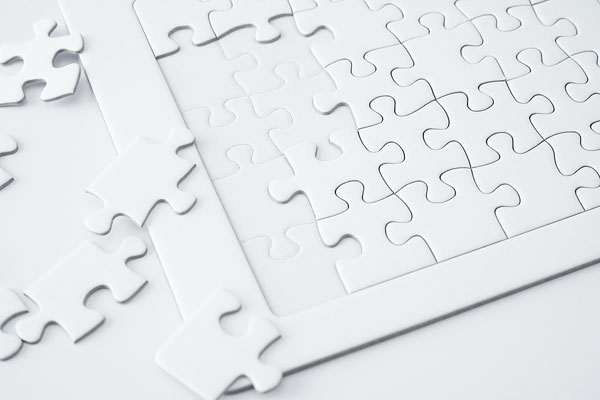 組み立ての目安になるピース跡付き台紙