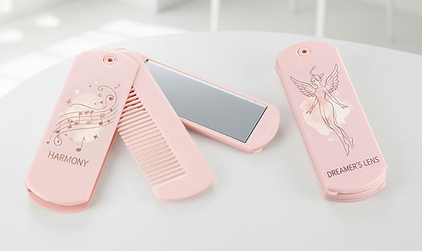 両面フルカラープリント対応の折りたたみコーム