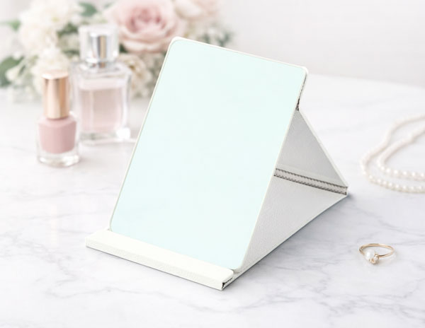 折りたたみミラー スタンド機能 卓上ミラー 2WAY コンパクトミラー