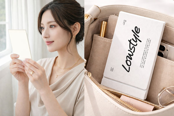 コンパクトミラー 持ち運び 女性向け 軽量 バッグ収納