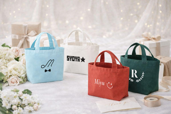 ギフトにも最適な名入れオーダーコットントートバッグ