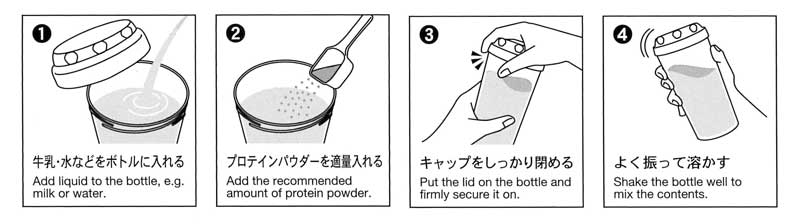 プロテインシェーカーのご使用方法