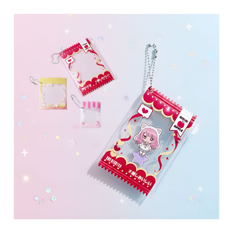 お菓子パッケージキーホルダーを1個からオリジナル印刷で作成｜ヨツバ印刷