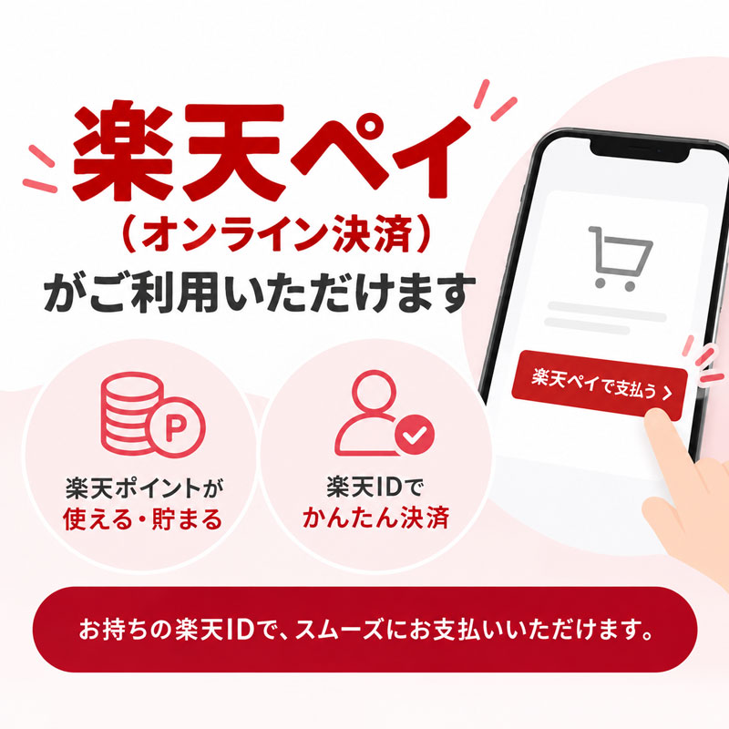 ME-Qで利用できる楽天ペイ(オンライン決済)の利用イメージ